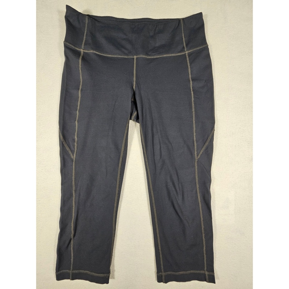 Athleta Be Free Knicker Gray Capri Leggings Womens Large 921636-01 Workout Yoga